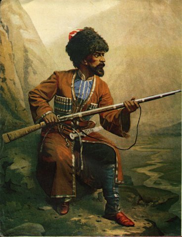 Chechen guerrillas of the 19th century likely would have looked like this. 